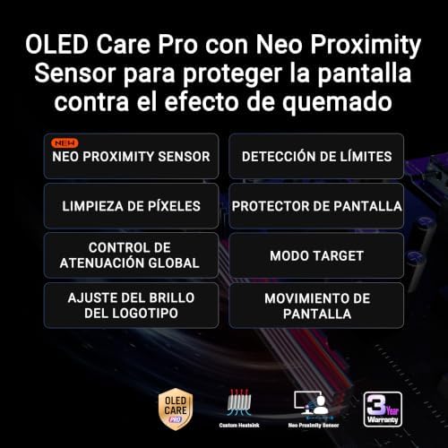 ROG Strix XG27AQDMES - Monitor de gaming de 27 polegadas, QD-OLED 1440p, 240 Hz, Neo Proximity Sensor, OLED Care Pro, ELMB, 99% DCI-P3, DisplayWidget Center