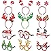 Boao 12 Pieces Christmas Headbands and Glasses Frame for Christmas and Holiday Party Fancy Hair Band Hats Photo Booth Props