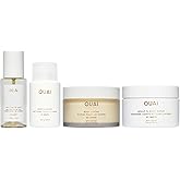 OUAI St. Barts Travel Bundle - Includes Travel Size Scalp & Body Scrub, Foaming Shower Gel, Hydrating Cream, and Hair & Body Mist (4 Count, 3.4 Oz/3.4 Oz/3 Oz/3.3 Oz)