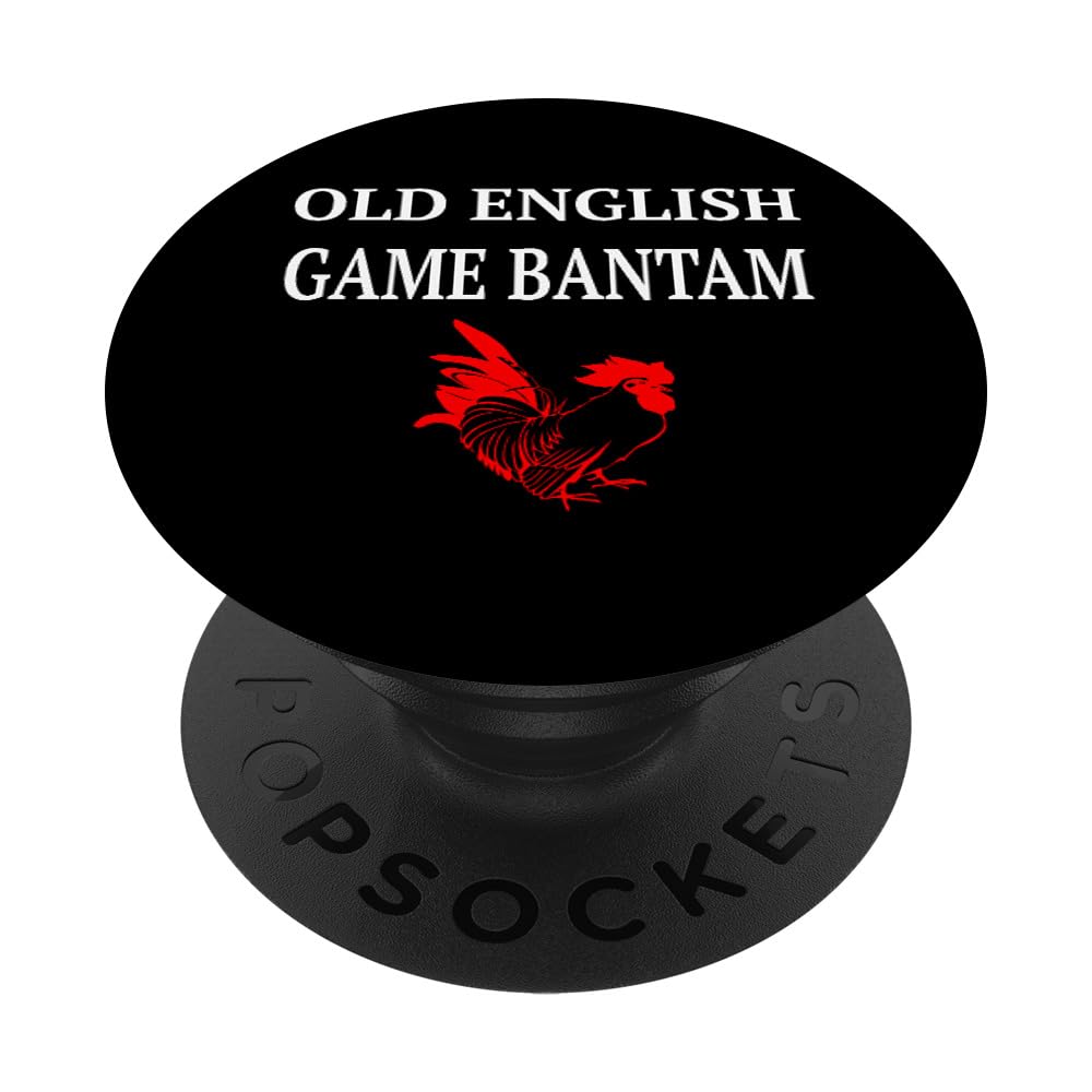 Old English Game Bantam red rooster poultry breeder PopSockets Swappable PopGrip