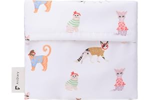 ArcDiary Period Bag for Teen Aged Girls, Portable Sanitary Pad Storage Bag for Teen Pads/Sanitary Napkins/Small Tampons, Feminine Menstrual Cup Pouch (Cat Paradise)