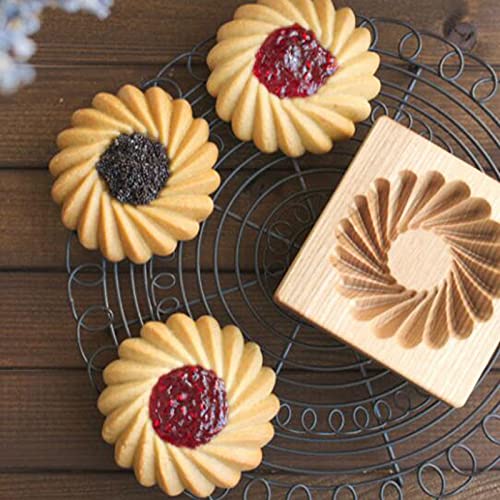 Cookie Cutter Carved Wooden Mould Press Cookie Mold, Wooden Biscuit