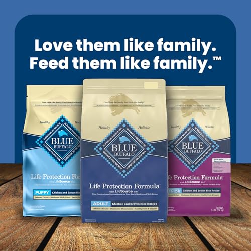 BLUE BUFFALO LIFE PROTECTION FORMULA ADULT DRY DOG FOOD, HELPS BUILD AND MAINTAIN STRONG MUSCLES, MADE WITH NATURAL INGREDIENTS, CHICKEN & BROWN RICE RECIPE, 5-LB. BAG