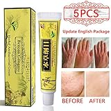 5Pcs Herbal Antibacterial Anti-Itching Cream Perfect for Dermatitis and Eczema Pruritus Body Psoriasis Treatment Materia Medica Ointment