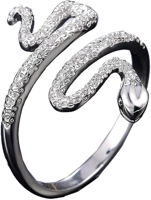 Anello Serpente Gotico In Acciaio - Design A Spirale Cobra - Taglie 5-15 - Unisex Vintage Punk - Foto 3