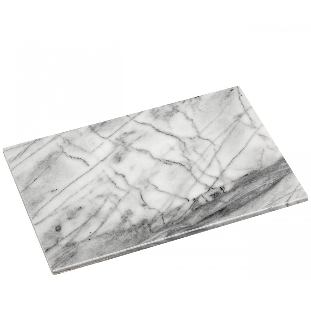 Premier Housewares White Slab Cutting Chopping Boards Glass Chopping Board in Marble for Kitchen Glass Chopping Board Marble Slab 2 x 41 x 31 cm