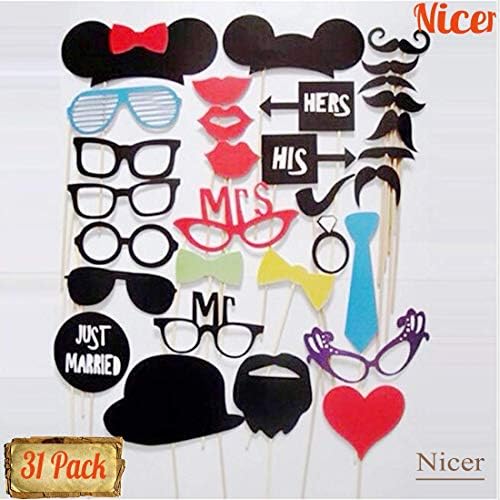 Fake Mustaches (36-pcs), Self Adhesive Mustaches for Masquerade Party, Novelty Party Favors Supplies