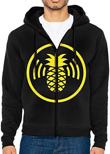 WiFi Pineapple 100% Cotton Mens Full-Zip Raglan Hoodies Novelty Baseball Raglan Sweatshirt With Pocket