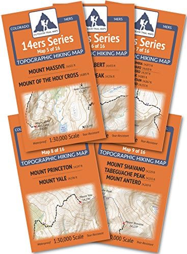Outdoor Trail Maps Colorado 14ers Series Sawatch Range Map Pack