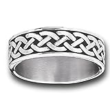 Unisex Stainless Steel Celtic Knot Braid Wedding Band Ring, Size 10