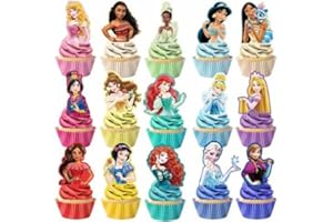YOIMCKAY 30 Pcs Cute Princess Cartoon Cake Toppers, Cupcake Decorations Birthday Cake, Cute Anime Princess Toppers for Muffin Waffles, Cake Scenographic Party Theme Cartoon for Children Girls