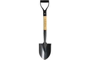KOLEIYA Small Short Handle Shovel - 28 Inches Overall Length - Kids Metal Sand Shovel for Digging and Gardening - Metal + Wooden