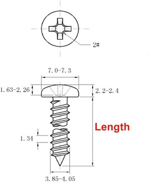 4mm M4 x 12mm 50pcs/lot M4 A2 Stainless Steel Phillips Pan Head Self