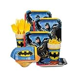 Costume Supercenter BBKIT794 Batman Birthday Party Standard Tableware Kit For 8 Guests