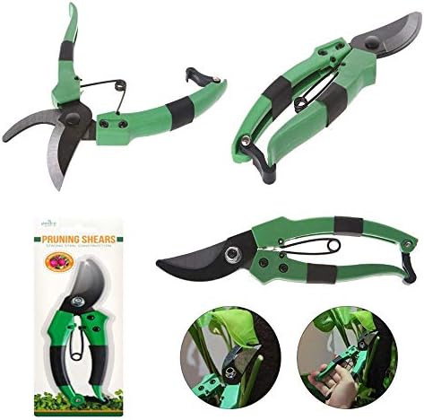 Strong Carbon Steel Garden Shears Blade Hand Pruner Tree Cutters Pruning Trim Secateurs Plant Strong Lock Closed Light Weight