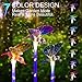 K-MAN Solar Lights Outdoor Decorative-Solar Garden Lights,Upgraded 7-Color Changing LED Solar Hummingbird Stake Lights for Patio,Backyard,Garden(Purple,Green &Blue,3 Pack)