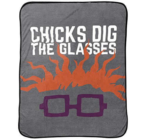 Nickelodeon Nick 90's/Splat Chicks Dig the Glasses Plush, Gray Throw