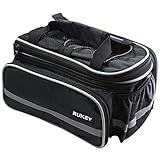 Bike Rear Seat Waterproof bag Multi Function Excursion Bicycle Cycling Bag Carrying Luggage Package Panniers with Rainproof Cover RUKEY