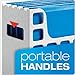 Pendaflex Desktop File with 5 Blue Letter Size Hanging File Folders - Portable File Organizer w/Tabs & Inserts - 12 1/4 x 6 x 9 1/2 Granite Finish Plastic File Box - Fits Desktop and Drawers - 1 Unit