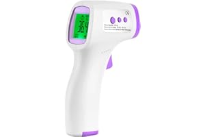 Non Contact Infrared Forehead Thermometer for Adults & Kids, Fast 1 Second Digital Temperature Scanner with Fever Alarm, Mute