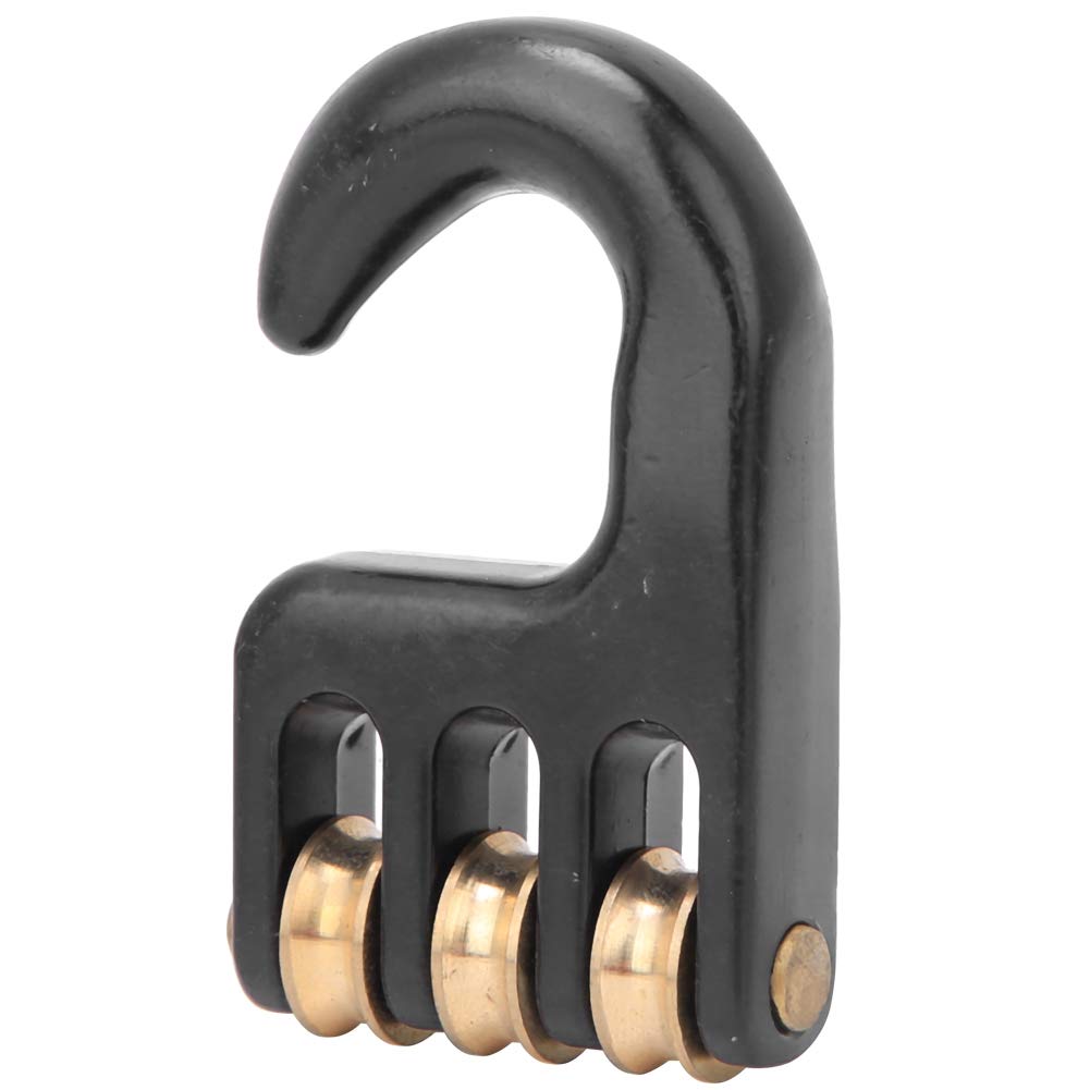 Tiiyee 3 Roll Wheel Windsurf Rigging Pulley Hook, Strong Aluminium Alloy Windsurfing Hardware Accessories Universal Heavy Duty Boat Equipment Reducing Friction Surfing for Sail Outdoor Use Black