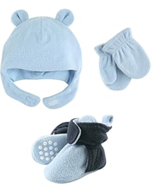 Fleece Winter Hat, Mittens and Booties Set
