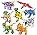 Prextex Giant 7'' Easter Eggs Filed With 8 Dinosaur Puzzle Toys (Eggs Colors May Vary)