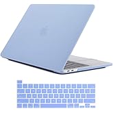 Se7enline Compatible with MacBook Pro 16 inch Case 2019/2021/2020 Hard Shell Protective Laptop Cover for Mac Pro 16-inch A2141 with Touch Bar Touch ID&Silicone Keyboard Cover, Serenity Blue