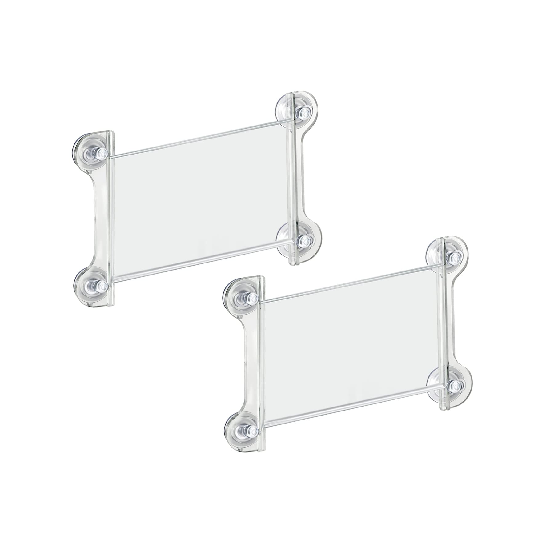 Azar Displays 106627-2pack 8.5" W by 5.5" H Acrylic Sign Holder with Suction Cups (Pack of 2) — image 1