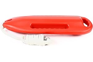 SYNAIOLMA Lifeguard Rescue Tube,3 Handle Rescue Can Swimming Float W/5.25ft Pe Rope,Open Water Rescue Lifesaving Non-Leakage,Weight Capacity 154lbs,One-Piece Molding(Orange)