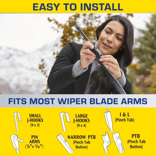 RAIN-X 810160 LATITUDE 2-IN-1 WATER REPELLENT WIPER BLADES, 24″ AND 19″ WINDSHIELD WIPERS (PACK OF 2), AUTOMOTIVE REPLACEMENT WINDSHIELD WIPER BLADES WITH PATENTED RAIN-X WATER REPELLENCY FORMULA