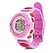 AZLAND Waterproof Time Teacher Kids Children Girls Sports Digital Watches,Alarm,Chime,Stopwatch,Date/week/month,Silicon Strap, Pink