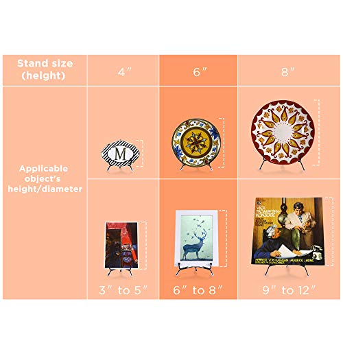 image for IPOW 4 Pack 6 Inch Upgraded Anti-Slip Iron Plate Display Stand, Black 