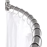 Chrsouly Adjustable Curved Shower Rod, 42-72 inches Extra Wide Shower Curtain Rod, Rust proof, Premium Stainless Steel, Curve
