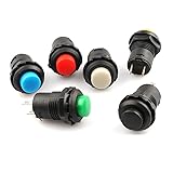 15Pcs 12mm Black Latching Push Button Switch