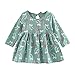 BOBORA Baby Girl Kids Long Sleeve Casual Printed Dresses Children Clothing Dress