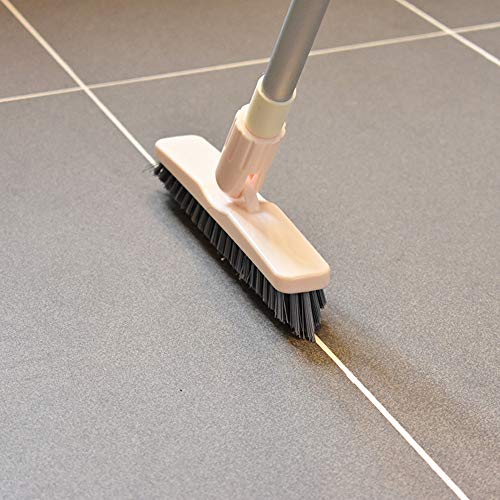Komost Grout Brush with Long Handle, Grout Cleaner for Tile Floors, Tile Scrub Cleaning Brush