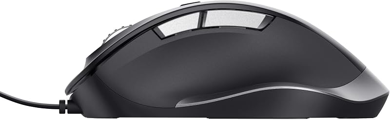 Fyda Mouse con Filo 600-5000 DPI, 6 Pulsanti, Forma Sagomata, Nero