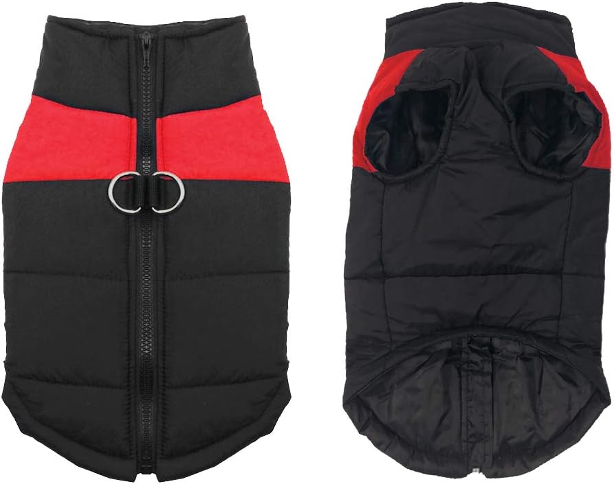 FEimaX Dog Coat Waterproof Winter Warm Jacket Puppy Vest Outdoor Pet Windproof Apparel Dog Clothes for Cold Weather Soft Padded Harness with D-ring for Small Medium Large Dogs - Image 3