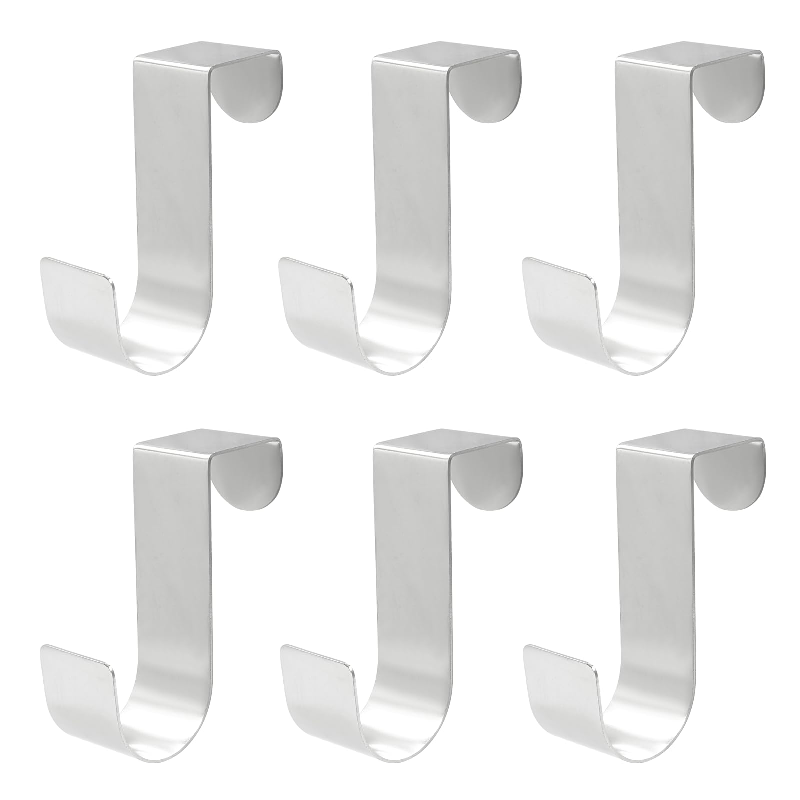 Photo 1 of Kyuionty 6 Pack Over The Cabinet Door Hook, Metal Single Over Door Hooks Hanger Hook for Hanging Stocking Clothes Towels (Silver)