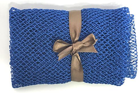 Nature by EJN - Net Bath Sponge, Long, Skin Exfoliation, African, Porous (99", Blue)