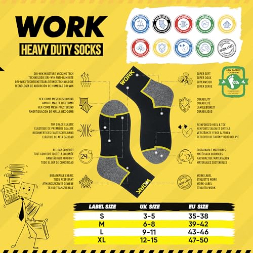 SOXCO 10 Pairs Mens Work Socks Reinforced Quarter Long Short Socks WORK Socks