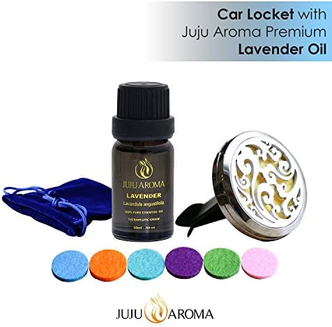 Aromatherapy Car Air Freshener Diffuser with 10ml JuJu Aroma Lavender Essential Oil (Cloud)
