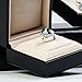 Oirlv Black PU Leather Wedding Ring Box Jewelry Packaging Gift Box Showcase Display