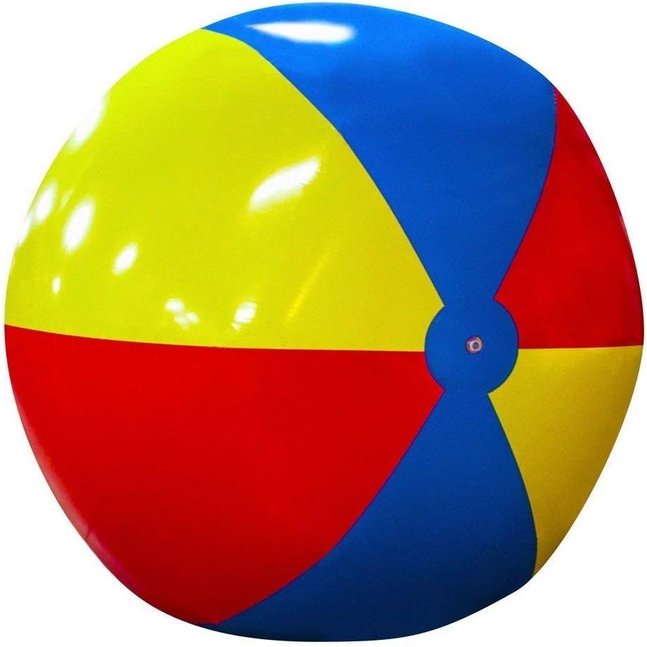 Popsport 6 Feet Tall Beach Ball Inflatable Soccerball 12FT Pole-to-Pole Inflatable Beach Ball Pool Party Balls for Adults and Kids (180cm Beach Ball)
