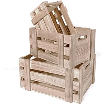 Amazon Com Slpr Decorative Storage Wooden Crates Set Of 3