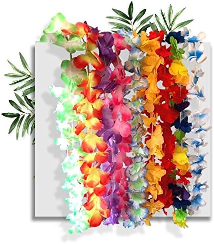 Dasico Hawaiian Luau Tropical Flowers Party Favor Decoration Sets for Party and Events