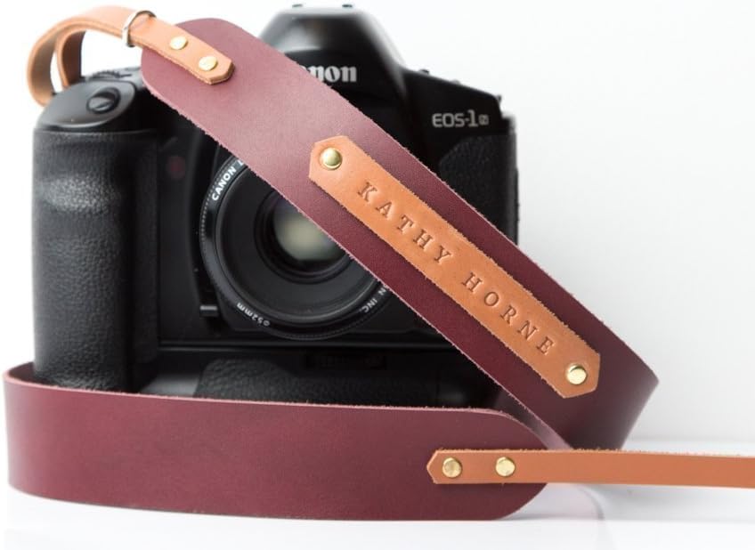 Monogram DSLR leather camera strap Personalized camera strap for Canon Nikon Sony Fuji Olympus