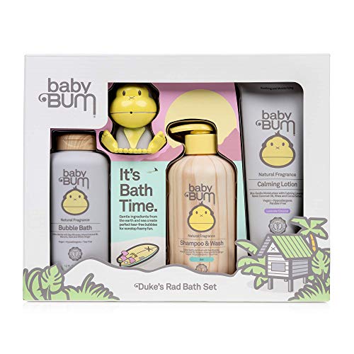 Baby Bum Duke's Rad Bath Set | Full Size Bath Essentials 4-Piece Gift Set with Toy for Sensitive Skin with Nourishing Coconut Oil | Natural and Coconut Lavender Fragrance | Gluten Free and Vegan