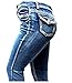 Jack David Women's Plus Size Blue/Black Curvy Stretch Flap Pocket Skinny/Bootcut/Cargo Denim Jeans Pants